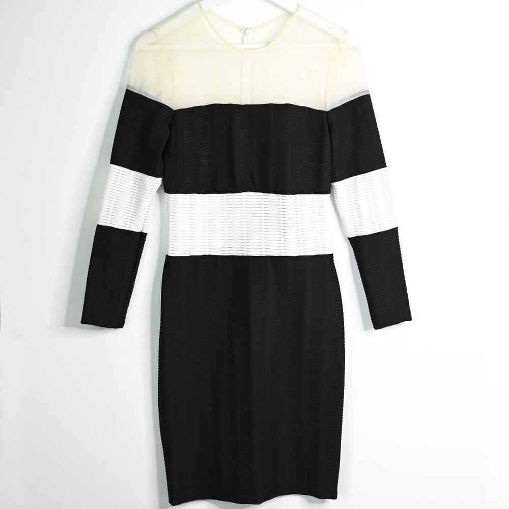 ABS Allen Schwartz Black and White Long Sleeve Dress - NWT - Size Medium - Picture 2 of 14